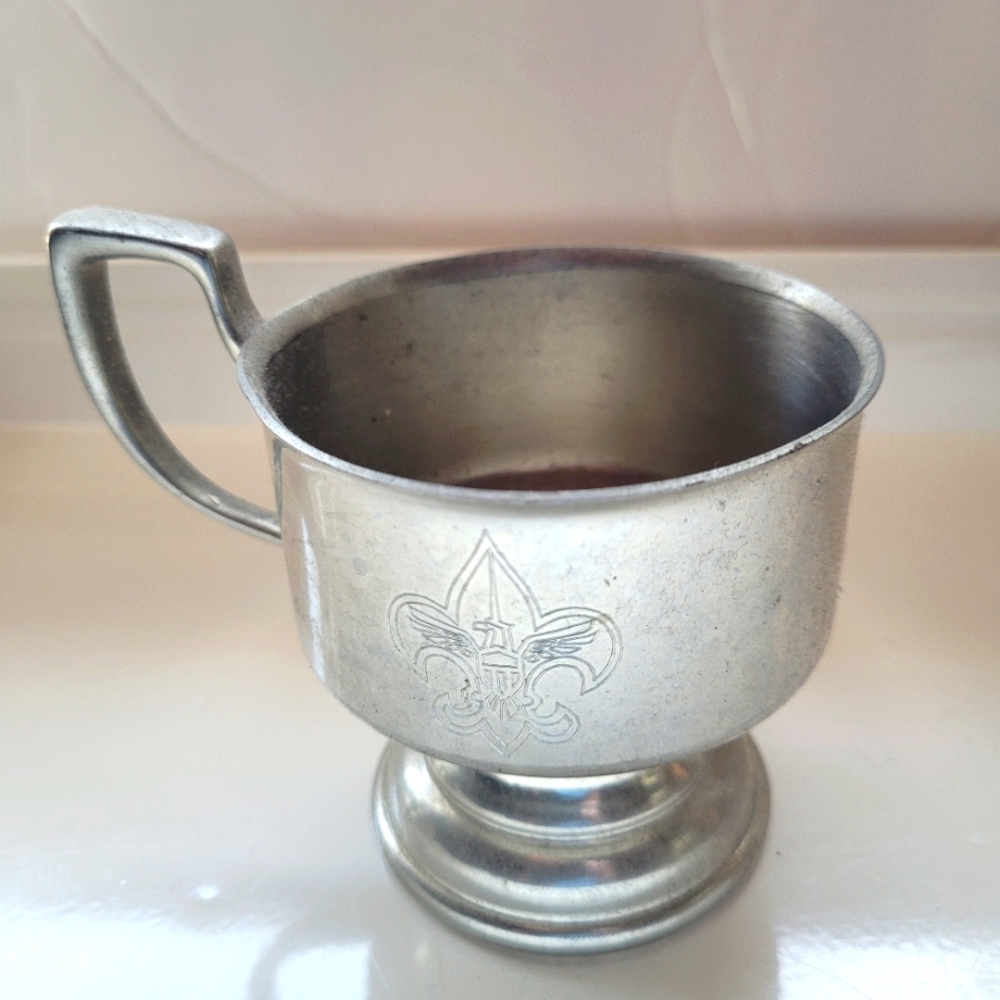 Vintage Pewter Fleur de Lis Chalice